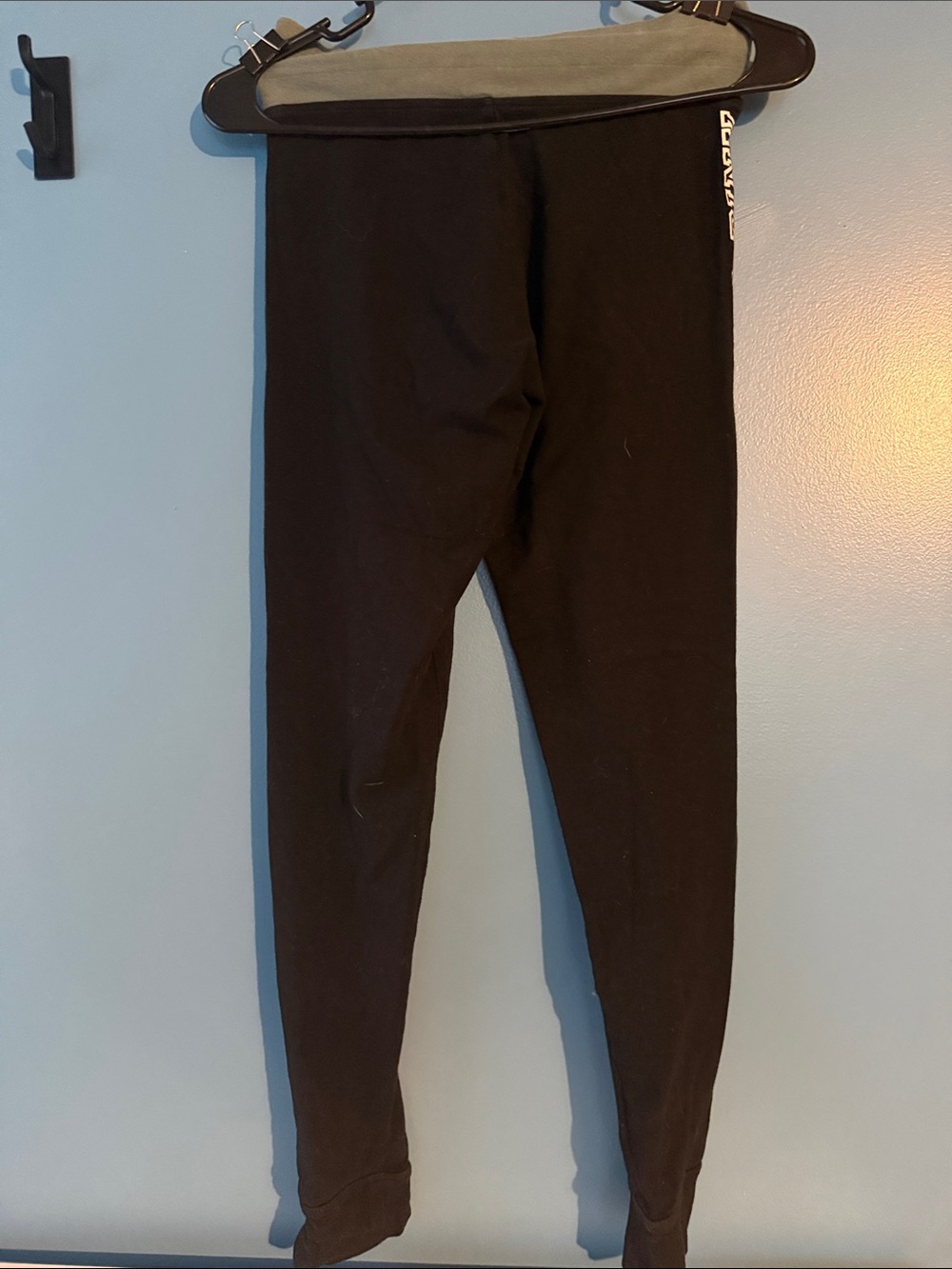 PINK Victoria's Secret Black Joggers with Green Waistband and White Logo- Small - Picture 4 of 5